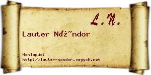 Lauter Nándor névjegykártya