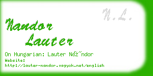 nandor lauter business card